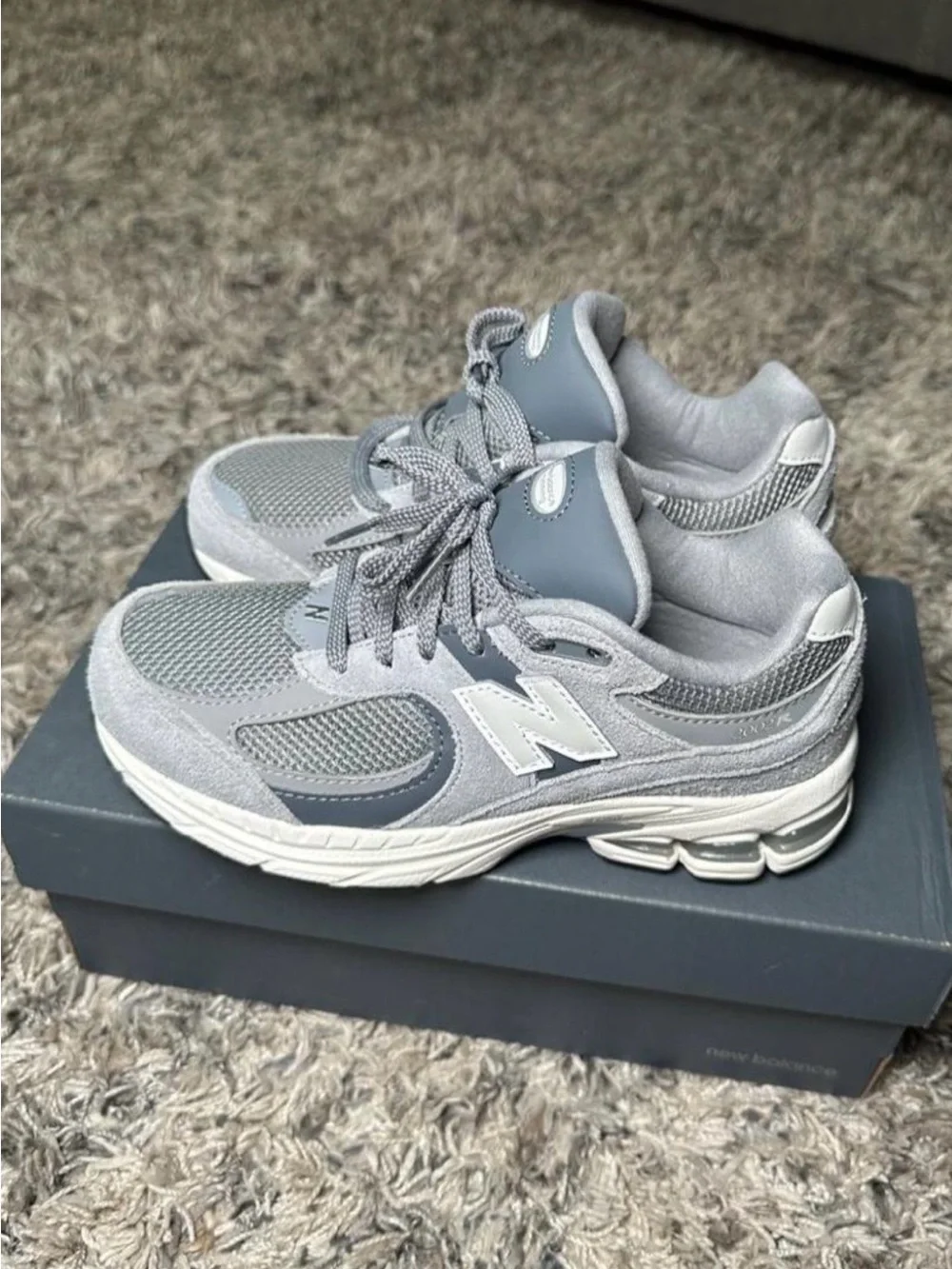 New Balance 2002r Grey & White Sneakers